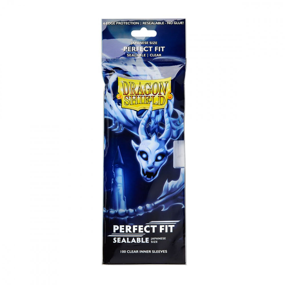 100 Japanese Clear Inner Sleeves - Dragon Shield - Protège-cartes Format Japonais - Perfect Fit Sealable - Neuf sous blister