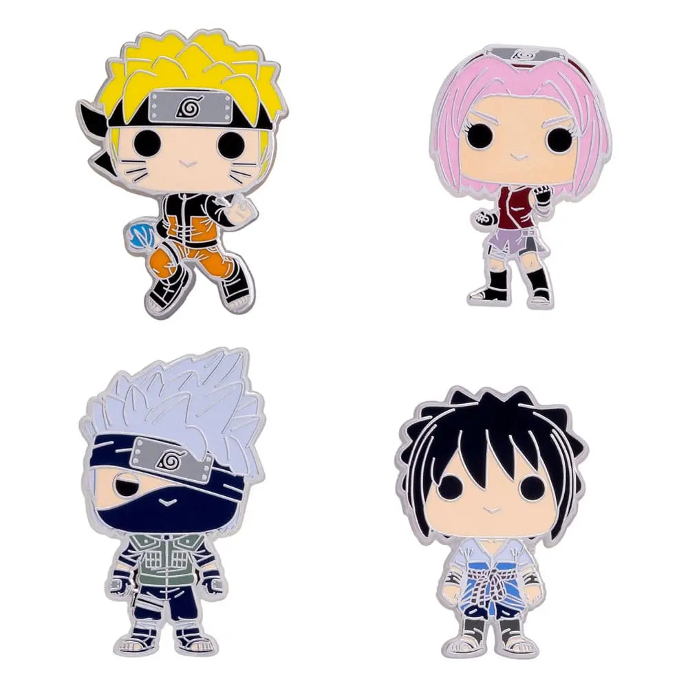 Ensemble de 4 pin's émaillés - Naruto Shippuden - Neuf sous blister