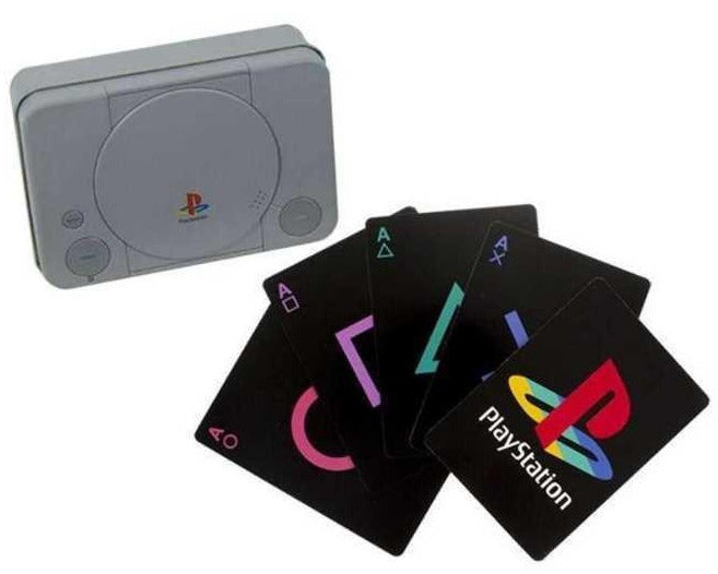 Jeu de cartes à jouer et boîte de rangement en métal - Paladone - Sony PlayStation 1 - PS1 - Neuf
