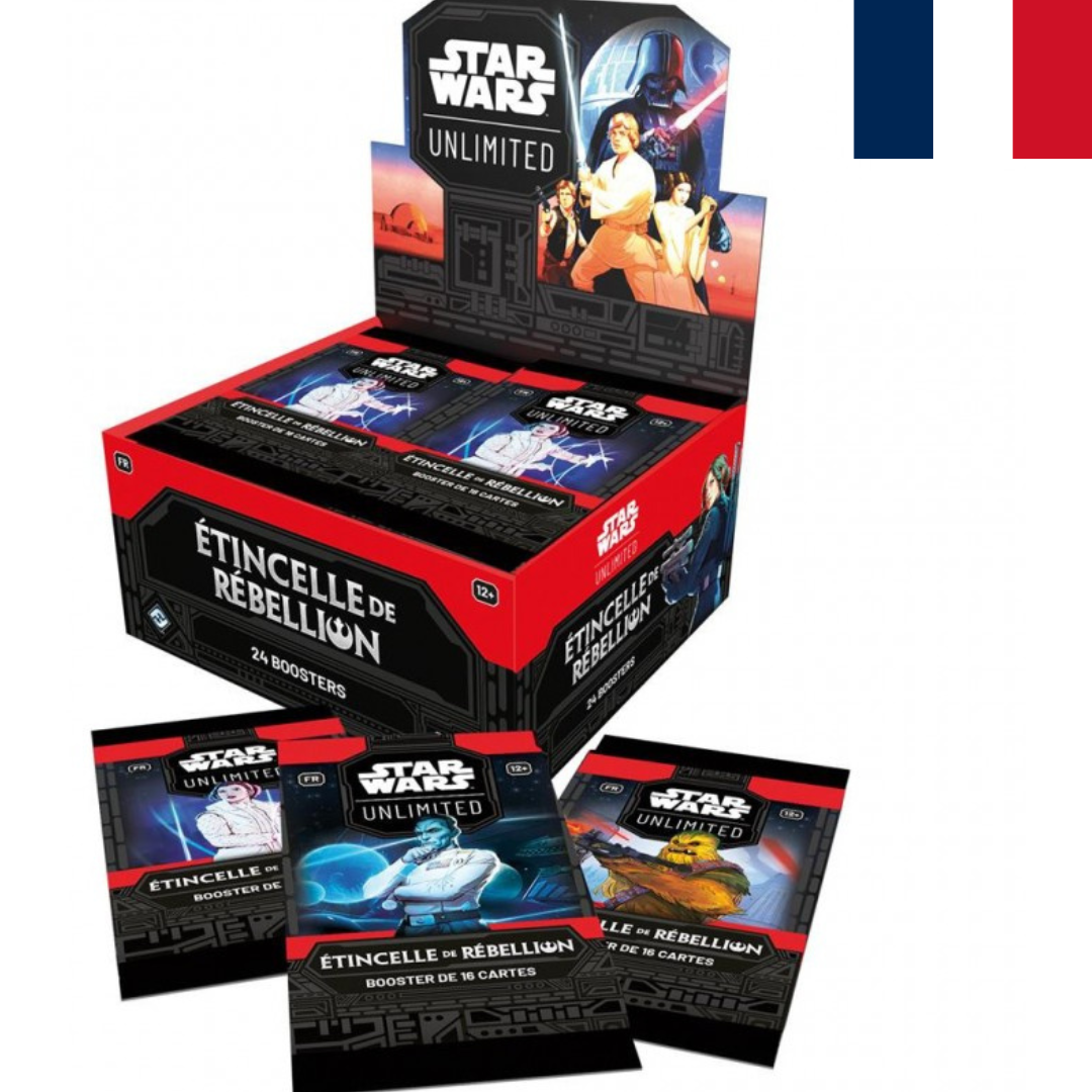 Star Wars : Unlimited - Boîte de 24 Boosters en Français - Étincelle de Rébellion - Neuf scellé