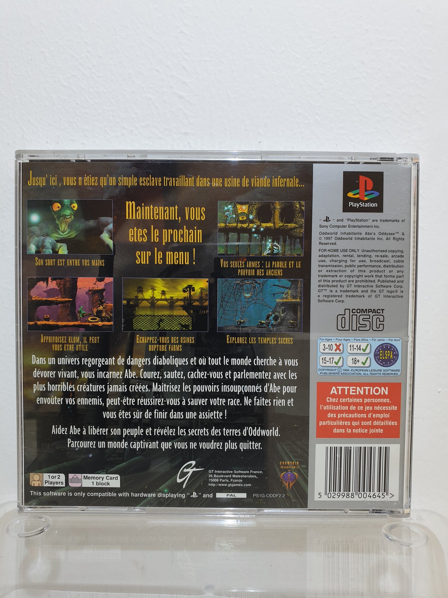 Oddworld : L'Odyssée d'Abe - Platinum PS1 - Occasion