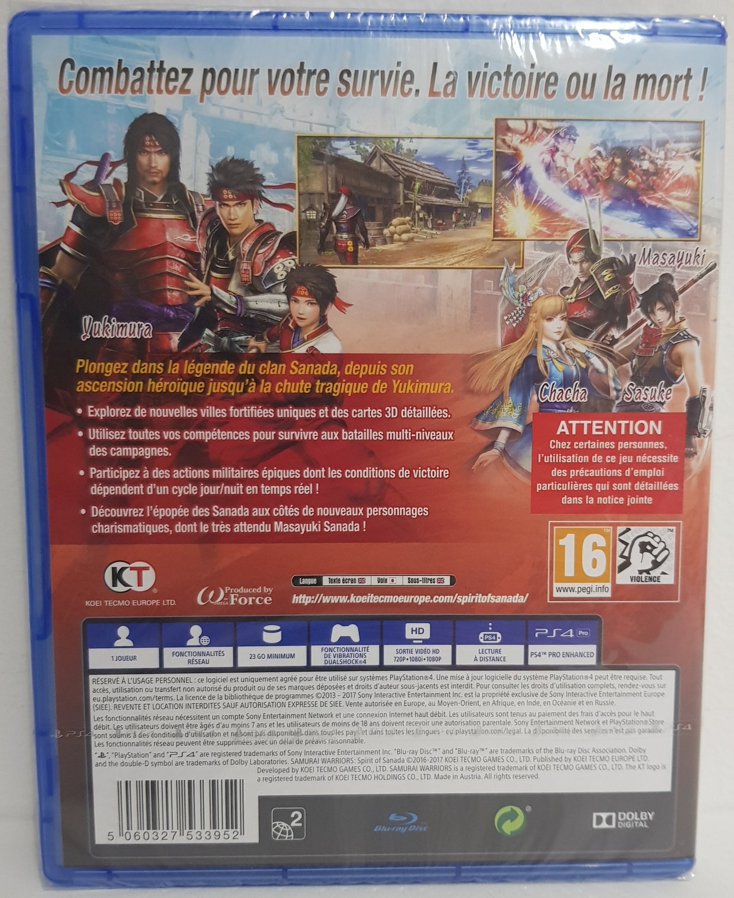 Samurai Warriors : Spirit of Sanada - PS4 - Neuf sous blister