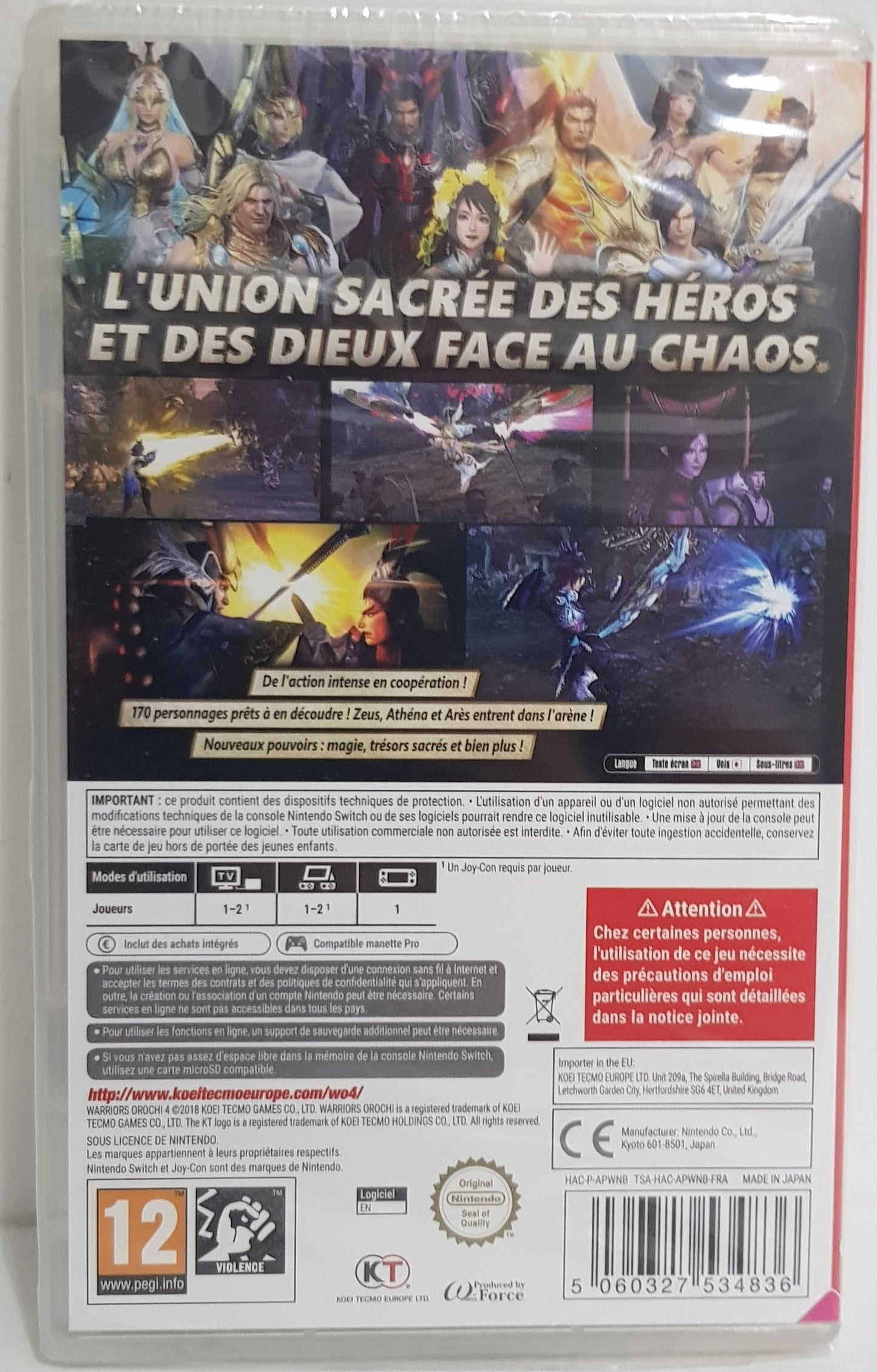 Warriors Orochi 4 - Switch - Neuf sous blister