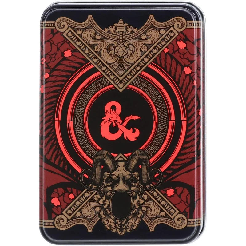 Jeu de cartes à jouer et boîte de rangement en métal - Paladone - Dungeons & Dragons - Donjons & Dragons - Neuf emballage carton déchiré