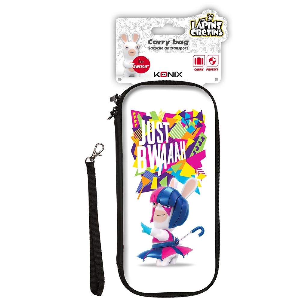 Sacoche de Transport Konix The Lapins Crétins - Just Bwaaah pour Nintendo Switch - Neuf