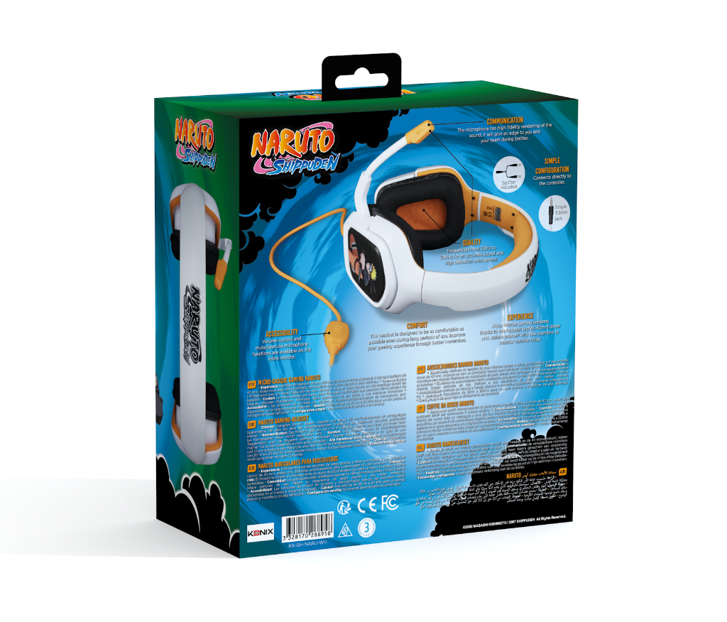 Casque Audio Gaming Filaire Naruto Shippuden - Konix - pour PS5, PS4, XBOX ou Switch - Neuf scellé