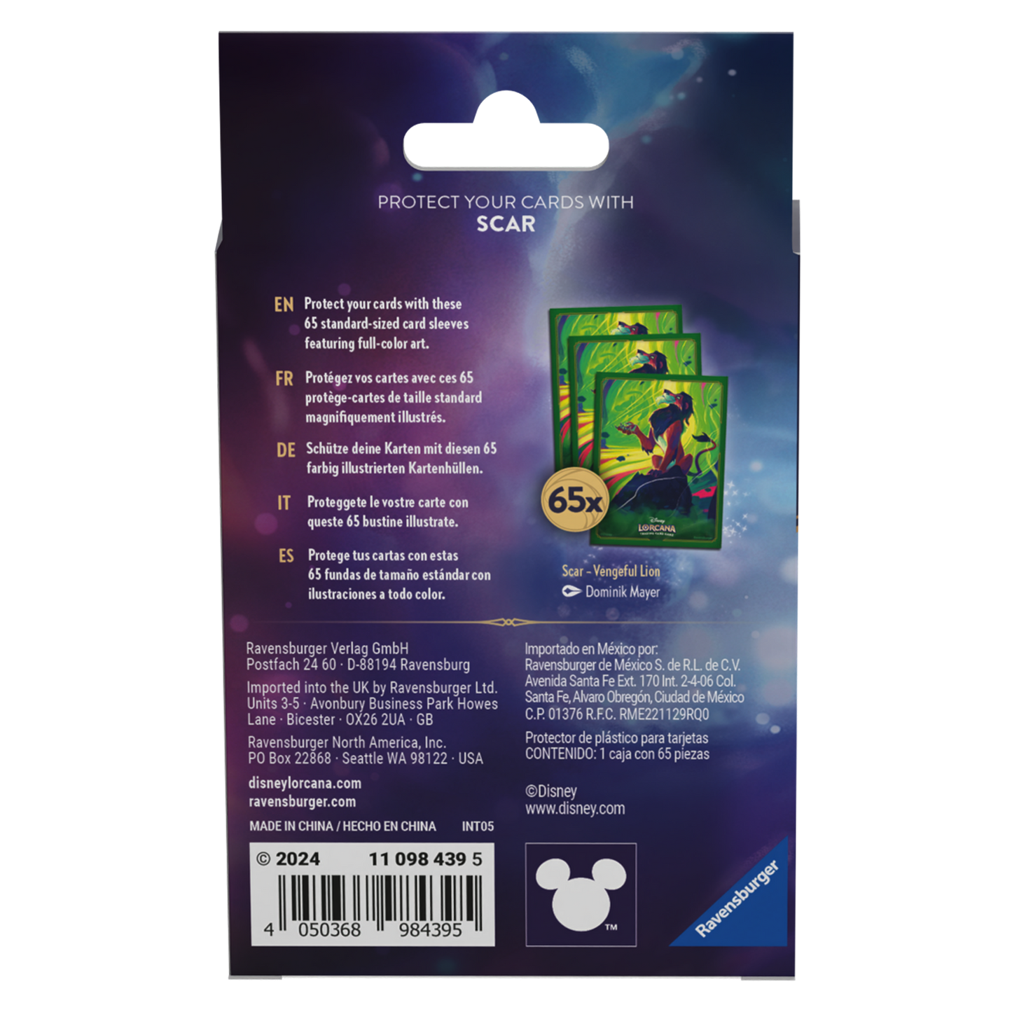 Disney Lorcana - La Mer Azurite - 65 Protège-Cartes - 65 Card Sleeves - Neuf