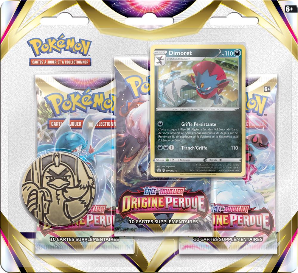 Pokémon - Pack de 3 Boosters Epée et Bouclier EB11 - Origine Perdue - Neuf sous blister