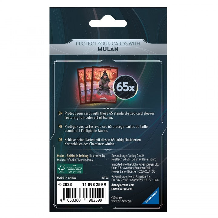 Disney Lorcana - Rise of the Floodborn - 65 Protège-Cartes Mulan - 65 Card Sleeves Mulan - Neuf