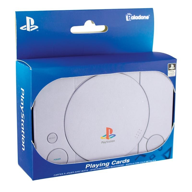 Jeu de cartes à jouer et boîte de rangement en métal - Paladone - Sony PlayStation 1 - PS1 - Neuf