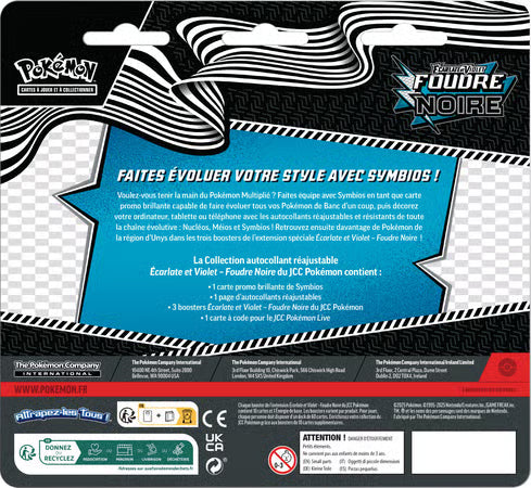 Pokémon - Coffret Collection Autocollant Réajustable - Tripack - EV10.5 - Écarlate et Violet - Foudre Noire - Flamme Blanche - Neuf sous blister