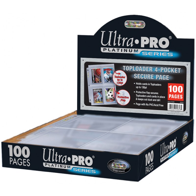 Ultra PRO - 100 feuilles de classeur : Secure Platinum 4 cases pour Toploaders - Neuf