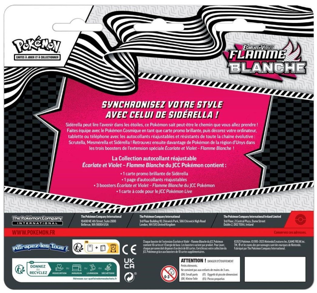 Pokémon - Coffret Collection Autocollant Réajustable - Tripack - EV10.5 - Écarlate et Violet - Foudre Noire - Flamme Blanche - Neuf sous blister