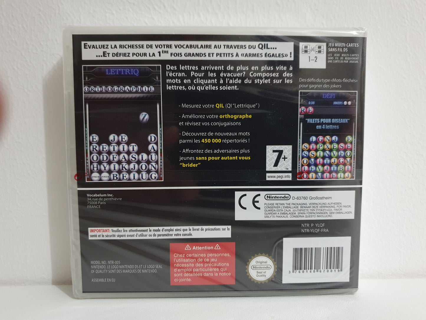 LETTRIQ Nintendo DS - Neuf sous blister