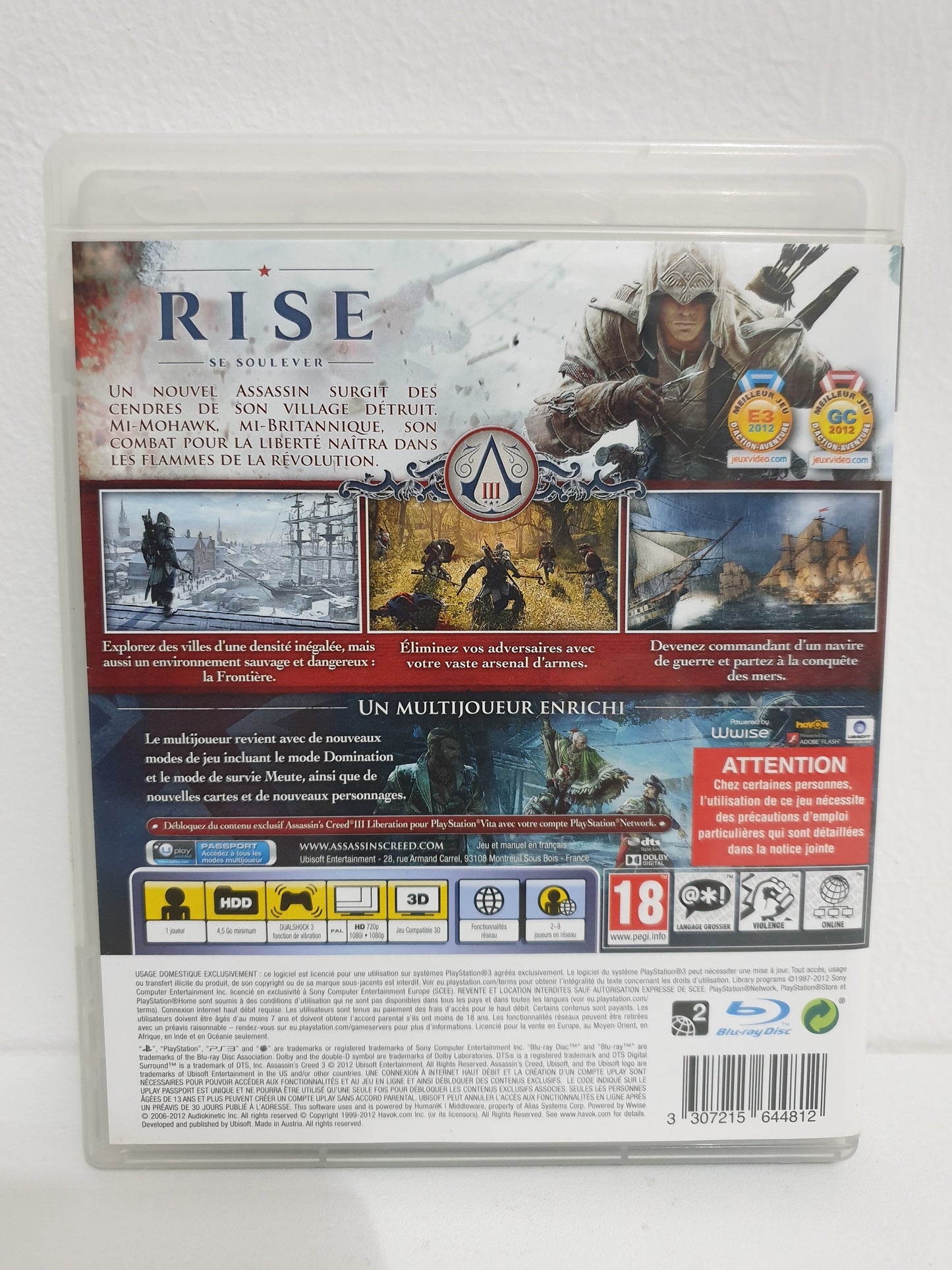 Assassin's Creed III PS3 - Occasion état moyen