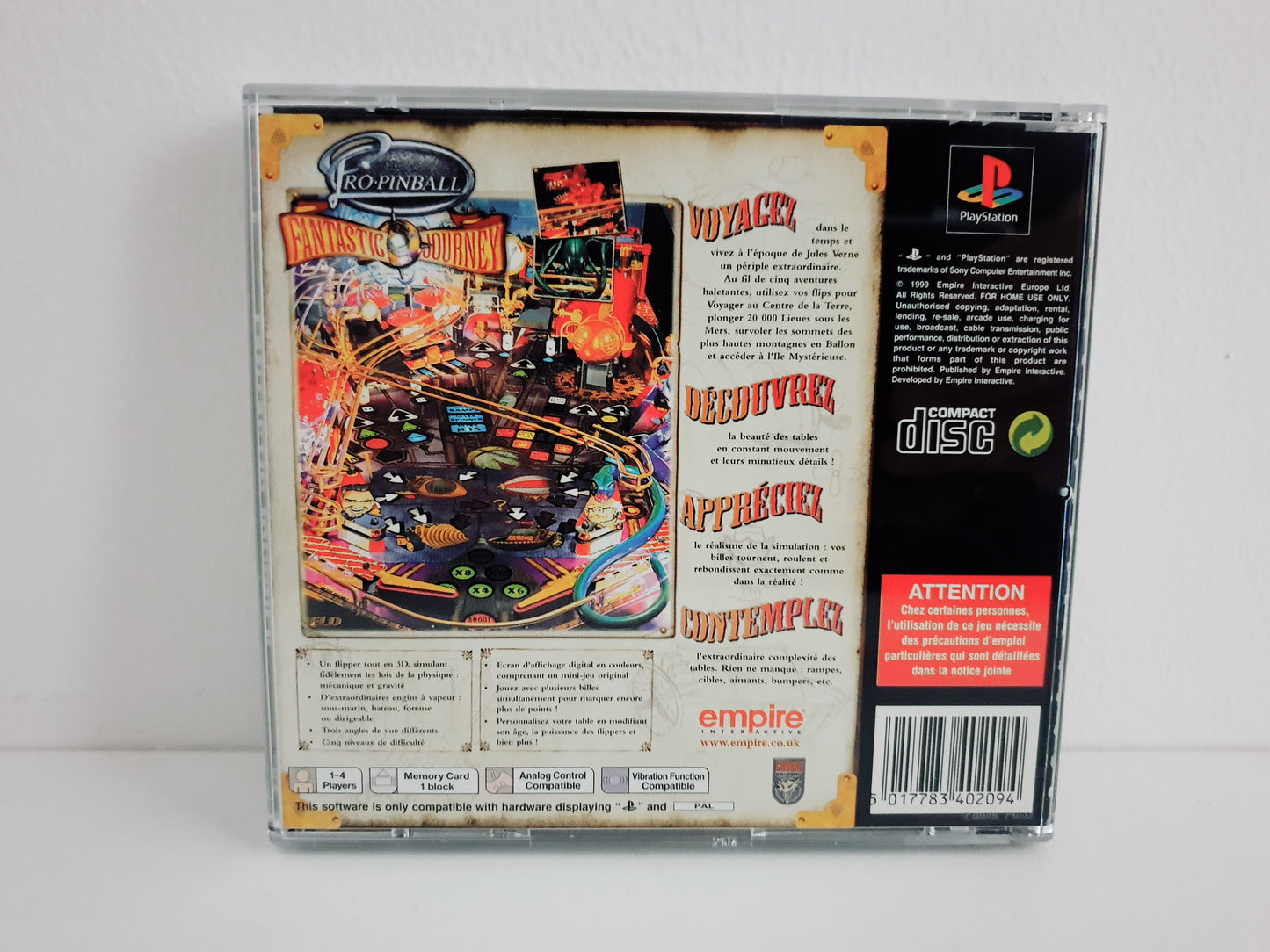 Pro Pinball : Fantastic Journey PS1 - Occasion très bon état