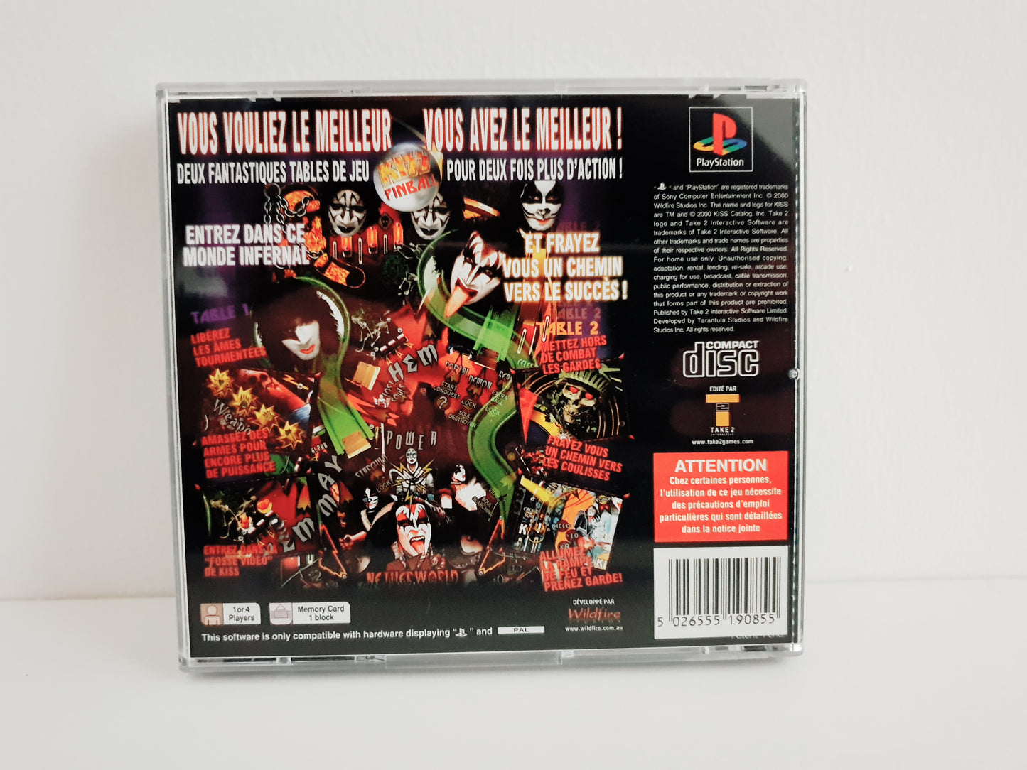 Kiss Pinball PS1 - Occasion très bon état