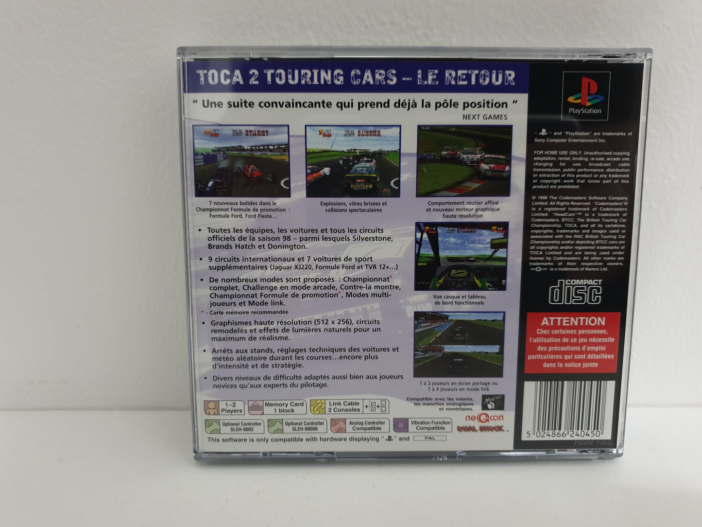 TOCA 2 Touring Cars PS1 - Occasion très bon état