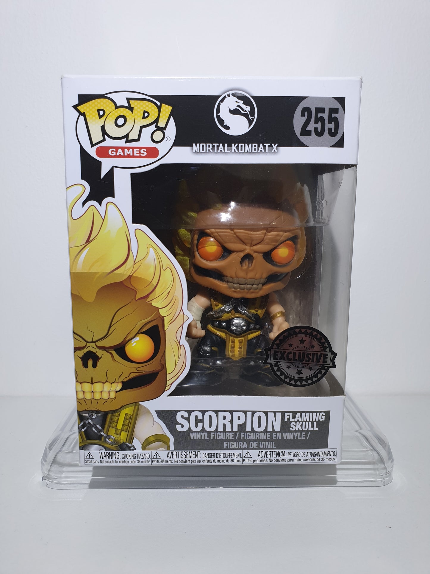 FUNKO POP 255 - MORTAL KOMBAT X - SCORPION FLAMING SKULL - EXCLUSIVE - OCCASION