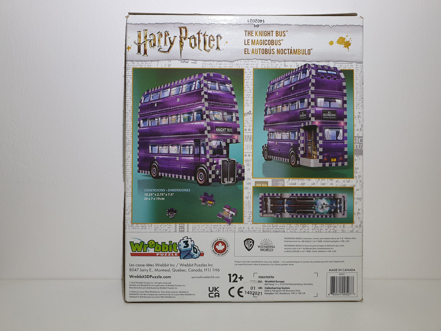 PUZZLE 3D 280 PIECES - HARRY POTTER - LE MAGICOBUS - NEUF