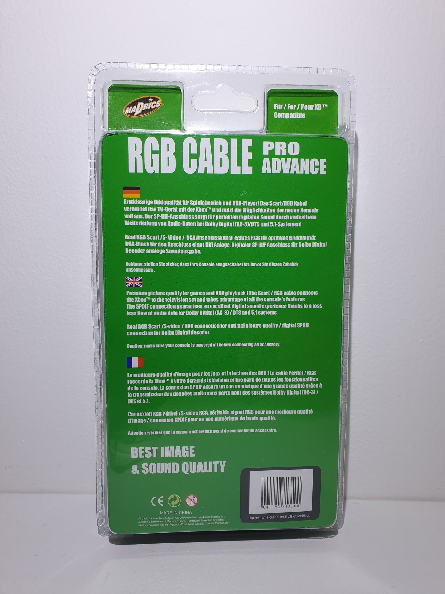 RGB CABLE PRO ADVANCE - POUR XBOX - NEUF SOUS BLISTER