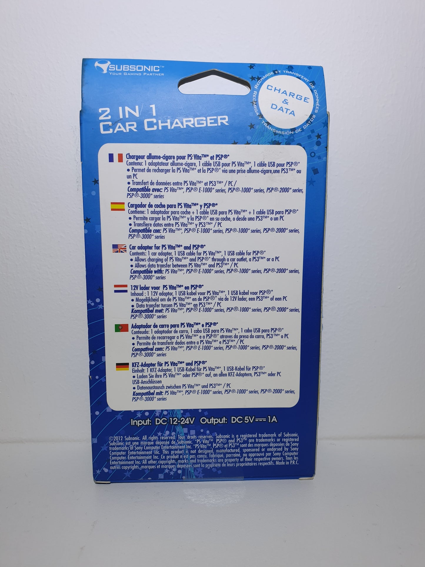 2 EN 1 : CHARGEUR ALLUME-CIGARE ET TRANSFERT DE DONNEES - POUR PS VITA ET PSP - NEUF SOUS BLISTER