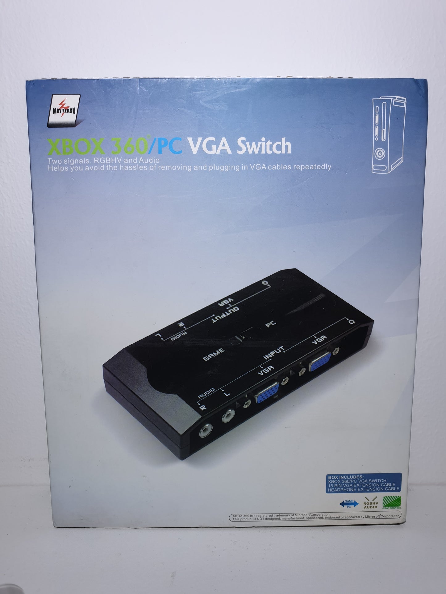SWITCH VGA 2 PORTS RGBHV & AUDIO RCA - POUR XBOX 360 ET PC - NEUF