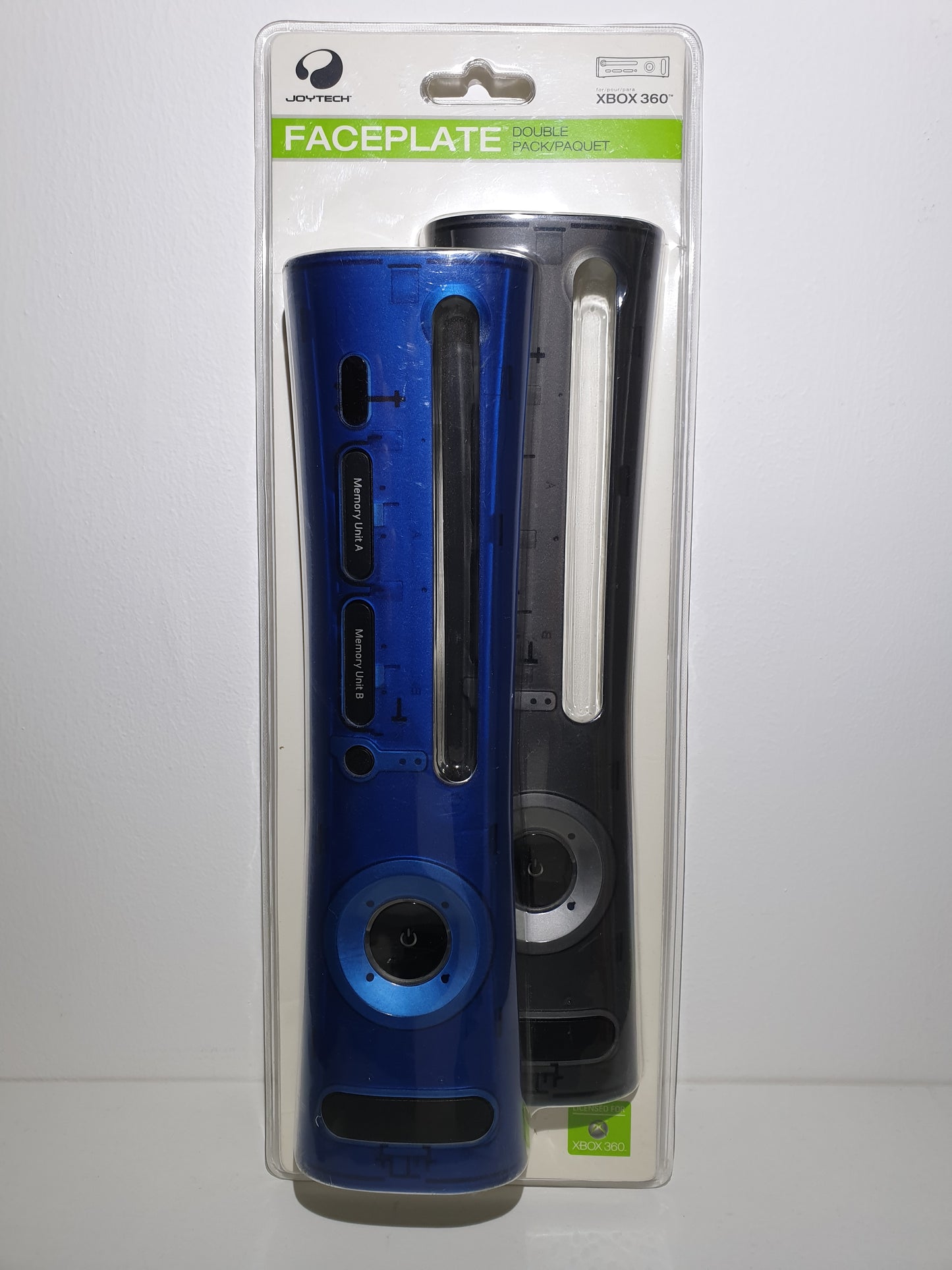 PAQUET DE 2 FACADES NOIRE ET BLEUE - POUR XBOX 360 - NEUF SOUS BLISTER