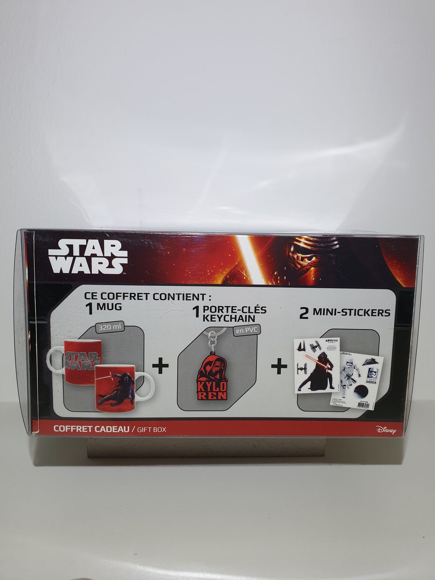 COFFRET CADEAU STAR WARS : MUG 320 ML + PORTE-CLES + MINI STICKERS ABYSTYLE - NEUF SOUS BLISTER