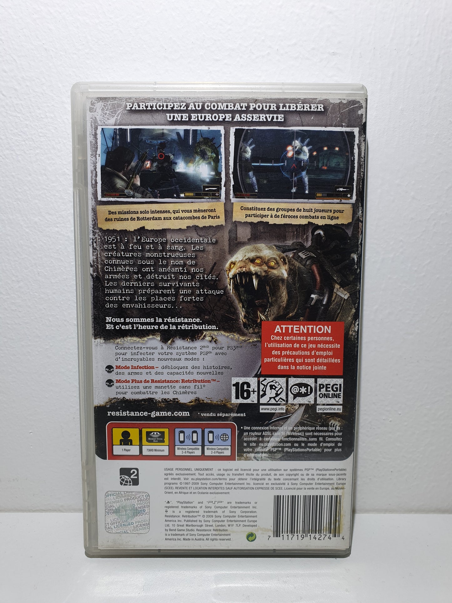 Resistance Retribution PSP - Occasion mauvais état
