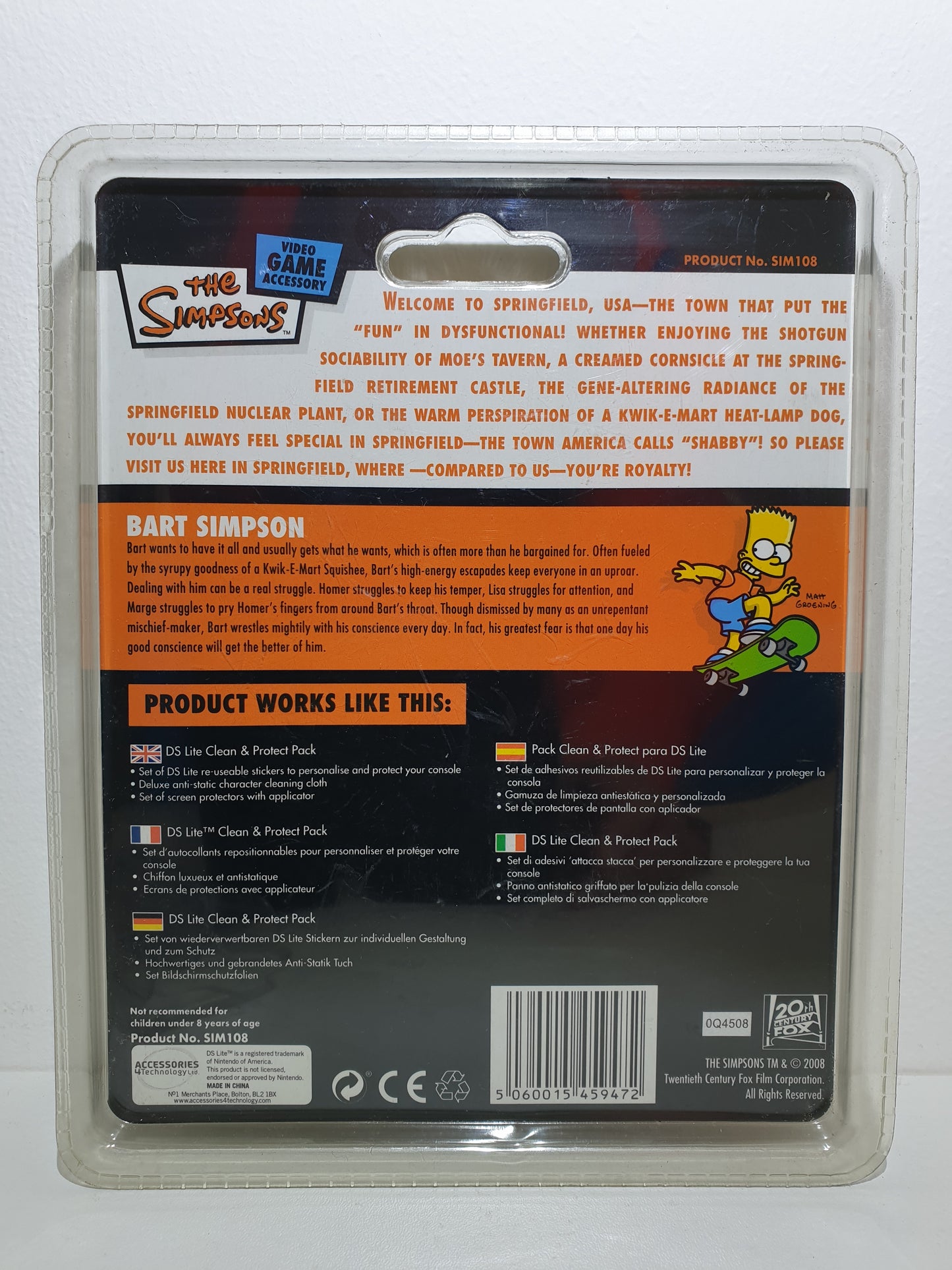 PACK DE NETTOYAGE ET PROTECTION THE SIMPSONS - POUR DS LITE - NEUF SOUS BLISTER