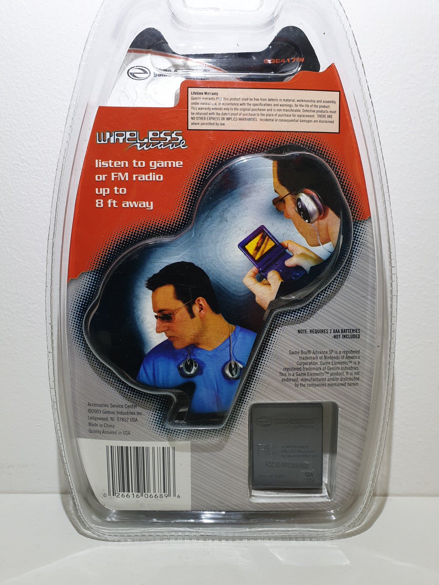 ECOUTEURS SANS FIL GAME ELEMENTS - POUR GAME BOY ADVANCE SP - NEUF SOUS BLISTER