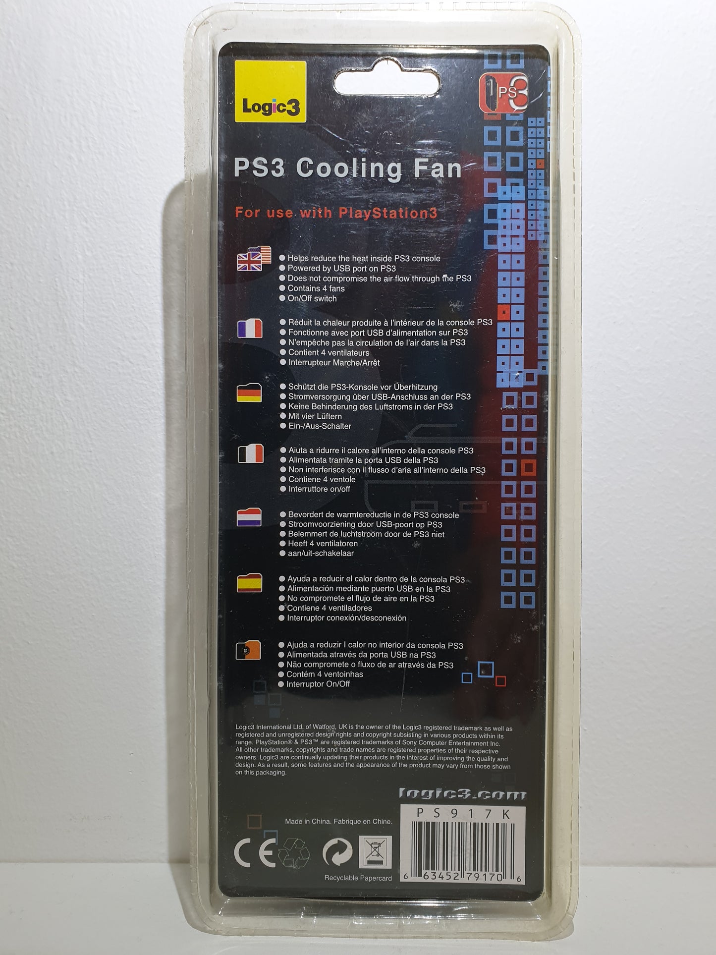 VENTILATEUR DE REFROIDISSEMENT LOGIC3 - POUR PLAYSTATION 3 - NEUF SOUS BLISTER