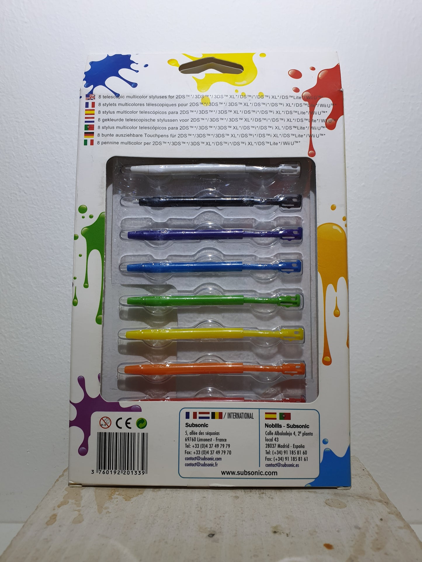 PACK 8 STYLETS ARC-EN-CIEL SUBSONIC - POUR TOUTES DS - NEUF SOUS BLISTER