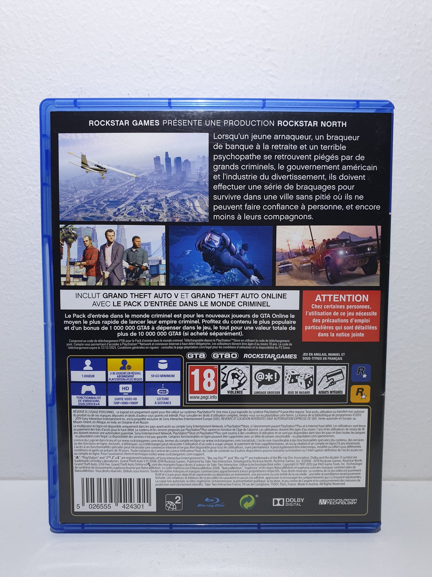 Grand Theft Auto V (GTA) - Edition Premium PS4 - Occasion très bon état