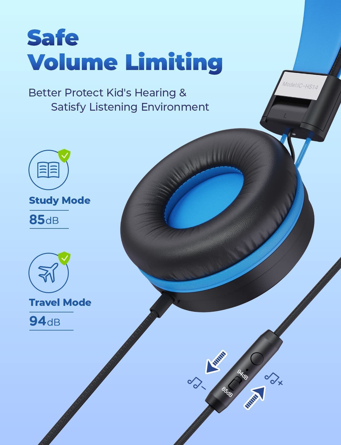 Casque audio filaire microphone IC-HS14 - iclever - pour Enfant - Neuf