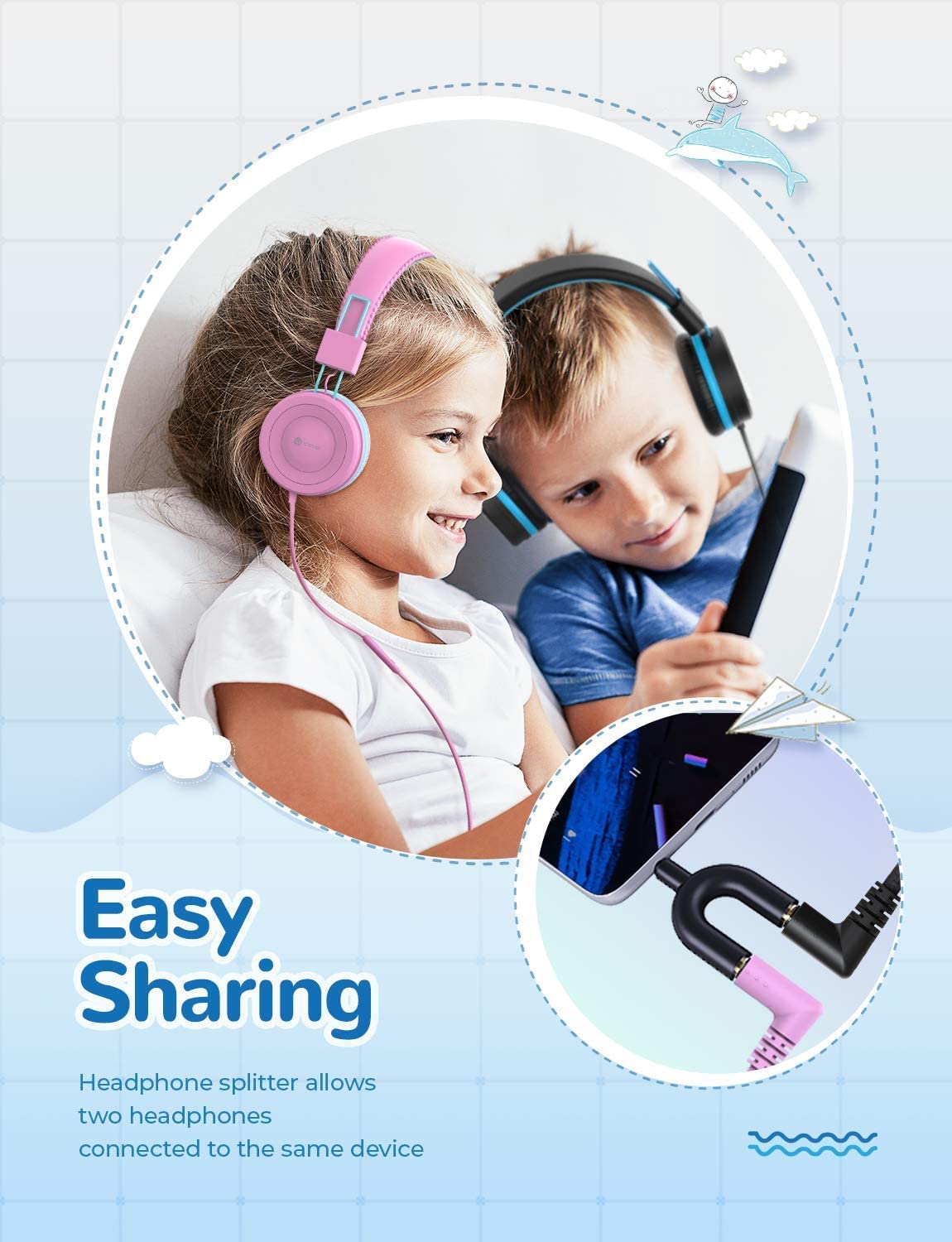 Pack 2 Casques audio filaires microphone IC-HS14 - iclever - pour Enfants - Neuf