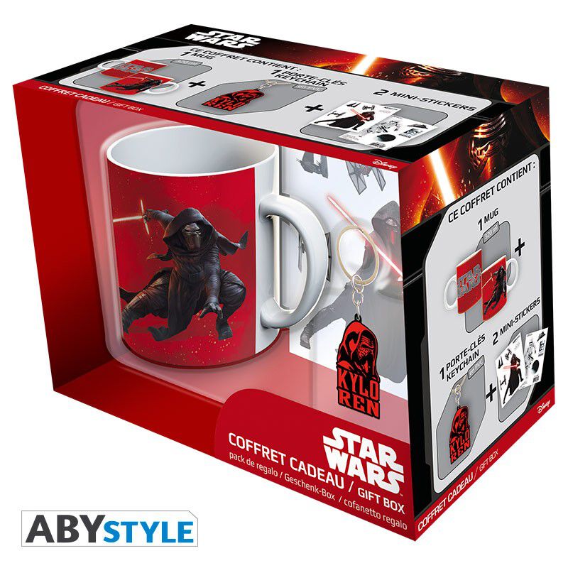 COFFRET CADEAU STAR WARS : MUG 320 ML + PORTE-CLES + MINI STICKERS ABYSTYLE - NEUF SOUS BLISTER