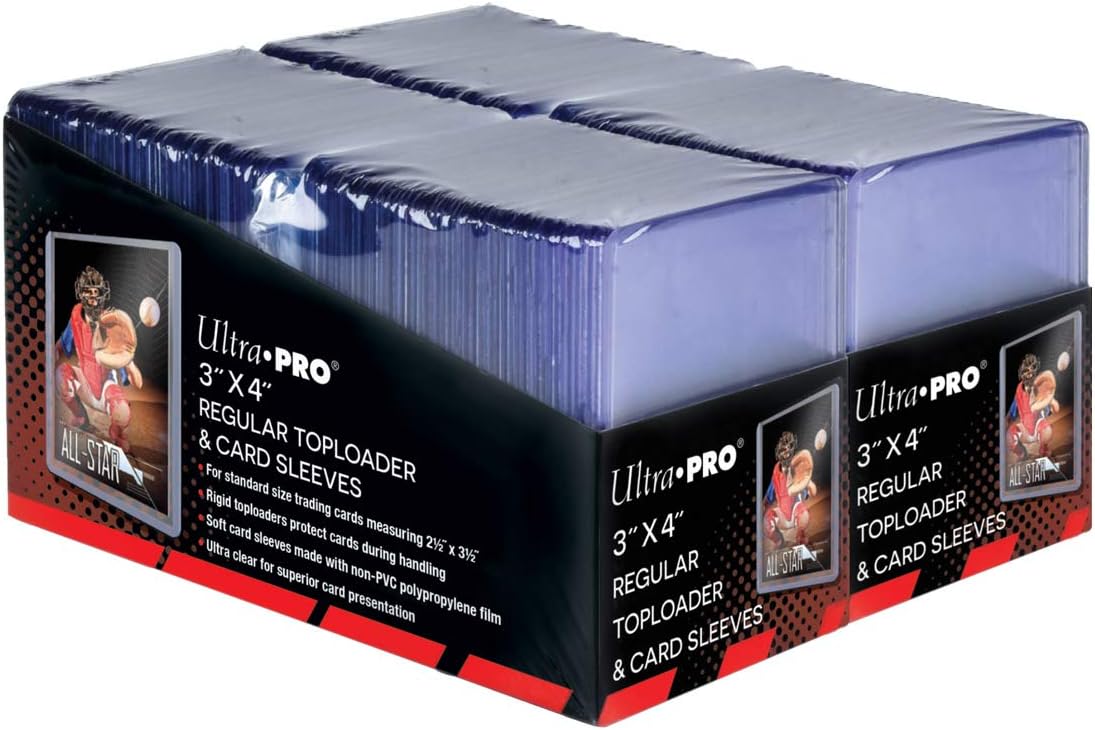 Ultra Pro - Protège-Cartes - Lot de 200 Toploader Transparent Regular Ultra Clear 3"x4" + 200 Sleeves - Neuf sous blister