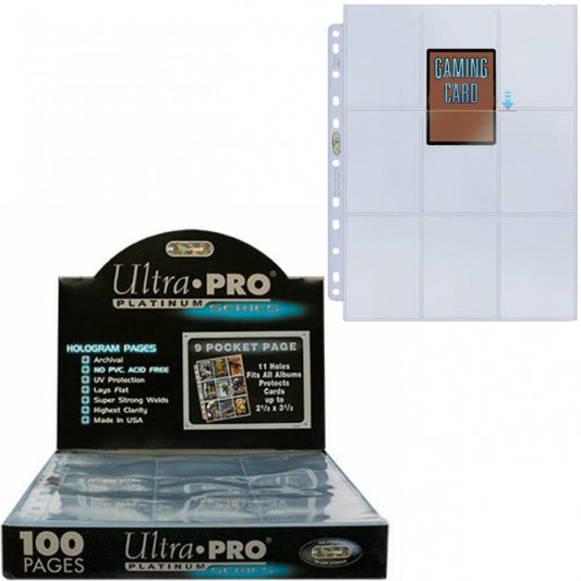 Ultra PRO - 100 Feuilles de Classeur - 9 Cases - Haute Qualité - Platinum - Neuf