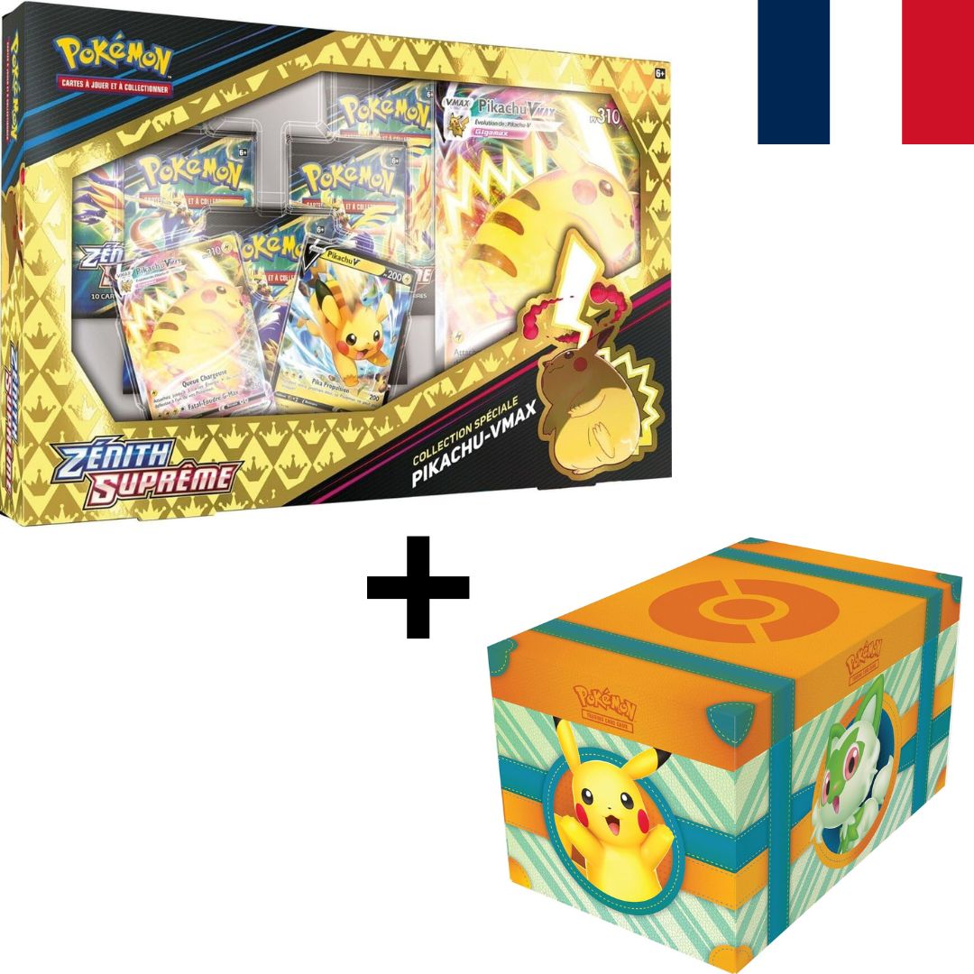 Pokémon - Lot - Coffret Collection Spéciale EB12.5 - Pikachu VMAX - Zénith Suprême & Coffre Aventure à Paldea - Écarlate et Violet - FR - Neuf