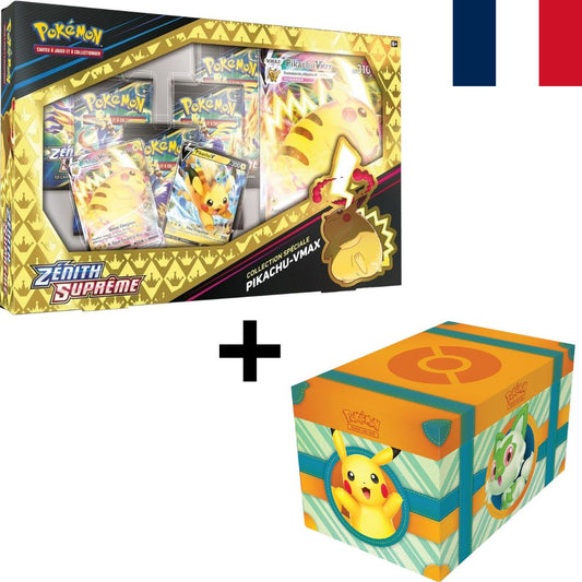 Pokémon - Lot - Coffret Collection Spéciale EB12.5 - Pikachu VMAX - Zénith Suprême & Coffre Aventure à Paldea - Écarlate et Violet - FR - Neuf