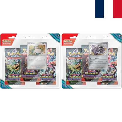 Pokémon - Pack de 3 Boosters Ecarlate & Violet EV06 - Mascarade Crépusculaire - en français - Neuf sous blister