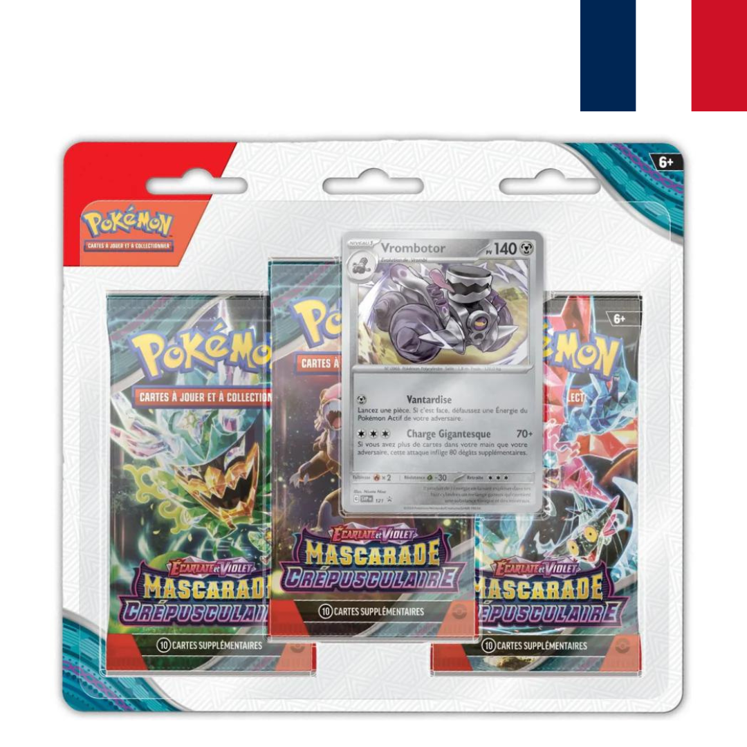 Pokémon - Pack de 3 Boosters Ecarlate & Violet EV06 - Mascarade Crépusculaire - en français - Neuf sous blister