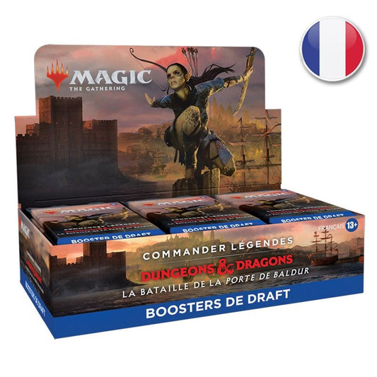 Magic the Gathering - Boîte de 24 Boosters de Draft - Commander Légendes - La Bataille de la Porte de Baldur en Français - Neuf scellé