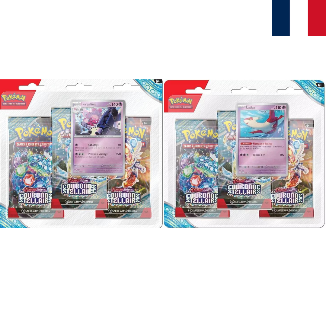 Pokémon - Tripack EV07 - Écarlate et Violet - Couronne Stellaire - Neuf