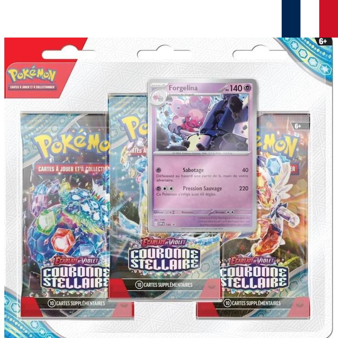 Pokémon - Tripack EV07 - Écarlate et Violet - Couronne Stellaire - Neuf