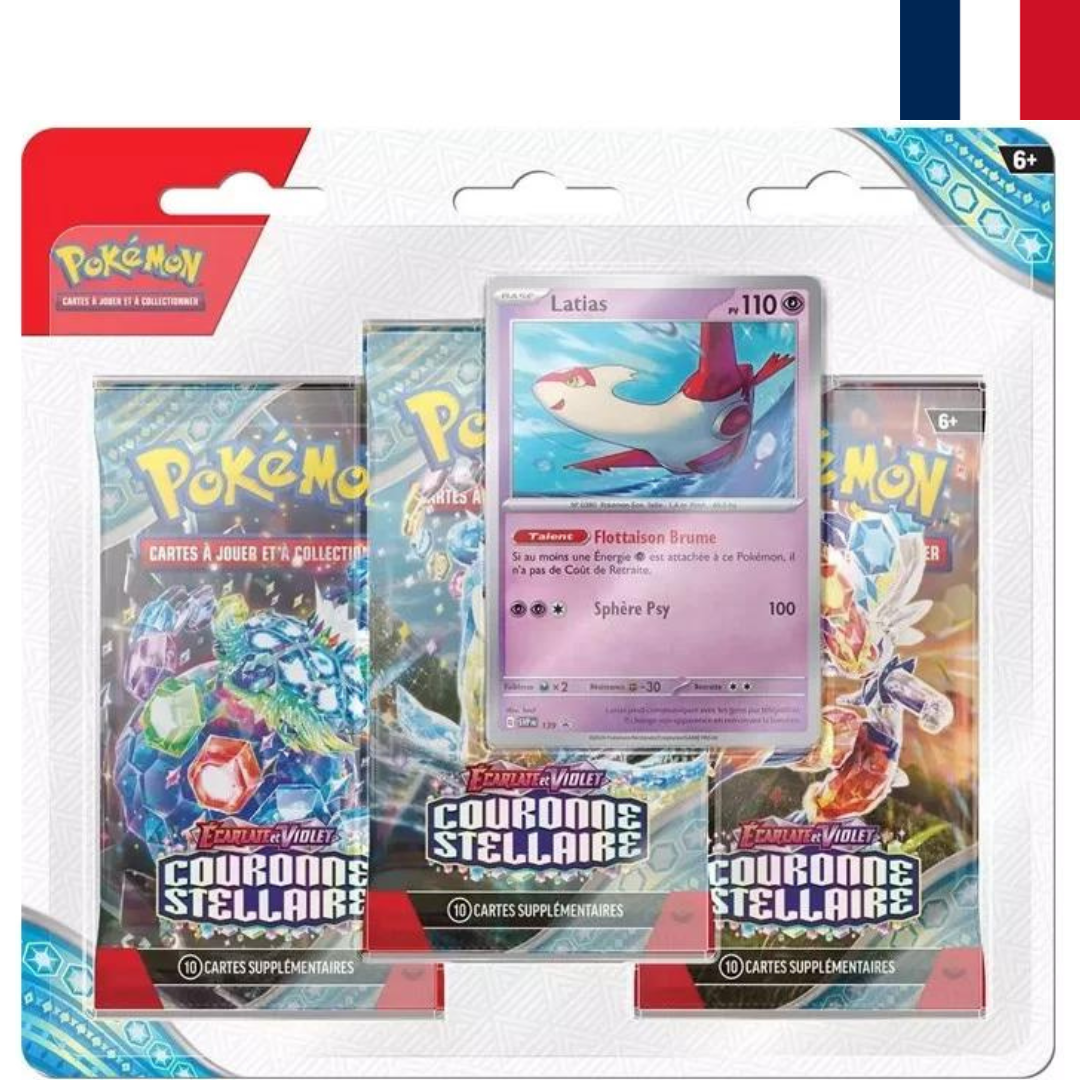 Pokémon - Tripack EV07 - Écarlate et Violet - Couronne Stellaire - Neuf