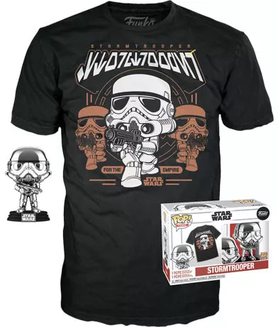 Funko Pop 296 - Star Wars - Stormtrooper - Pop avec T-Shirt - Taille M - Neuf