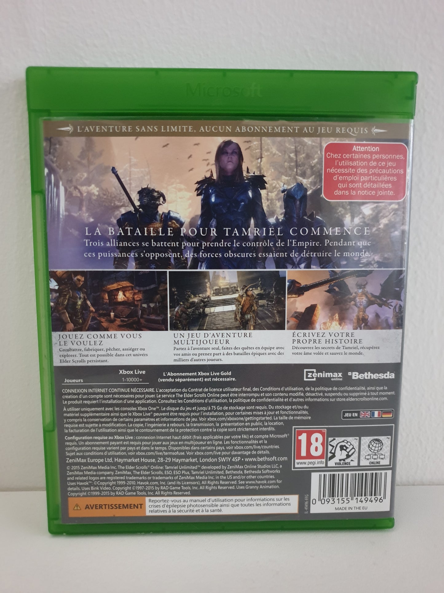 The Elder Scrolls Online : Tamriel Unlimited Xbox One - Occasion bon état